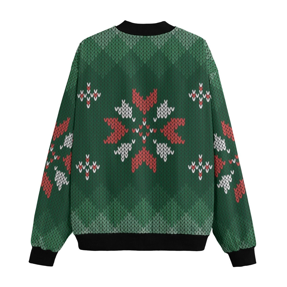 Urban Legend Snow Pattern Christmas Knitted Pattern Geometric Abstract Fleece Bomber Jacket