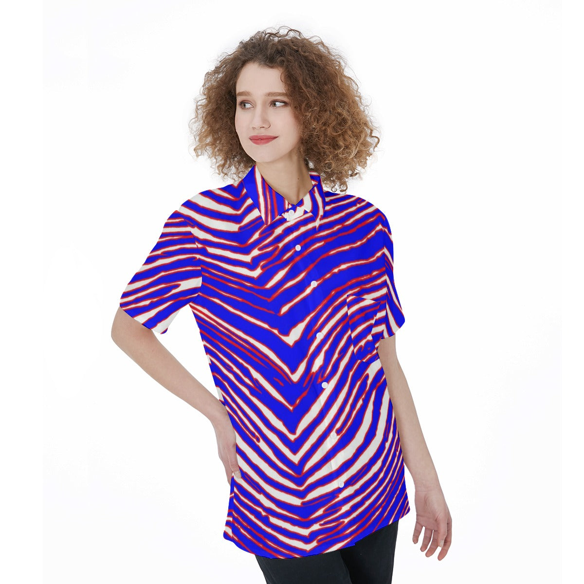 Buffalo Bills Zubaz Women's Short Sleeve Shirt With Pocket