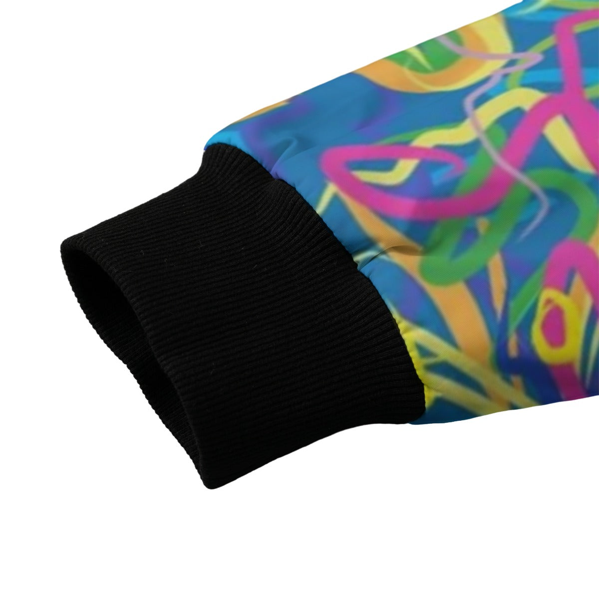 Wildstyle Graffiti Abstract Printing Fleece Bomber Jacket