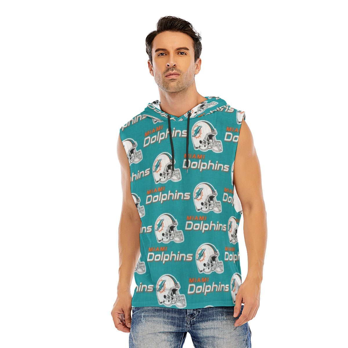 Miami Football Game Day All-Over Print Men’s Sleeveless Pullover Hoodie
