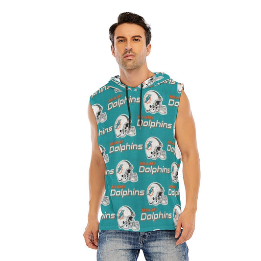 Miami Football Game Day All-Over Print Men’s Sleeveless Pullover Hoodie