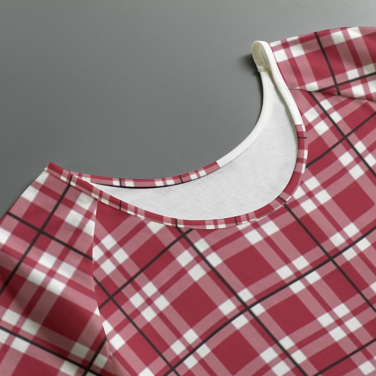 Alabama Tartan plaid Women's Round Neck T-shirt With Raglan Sleeve