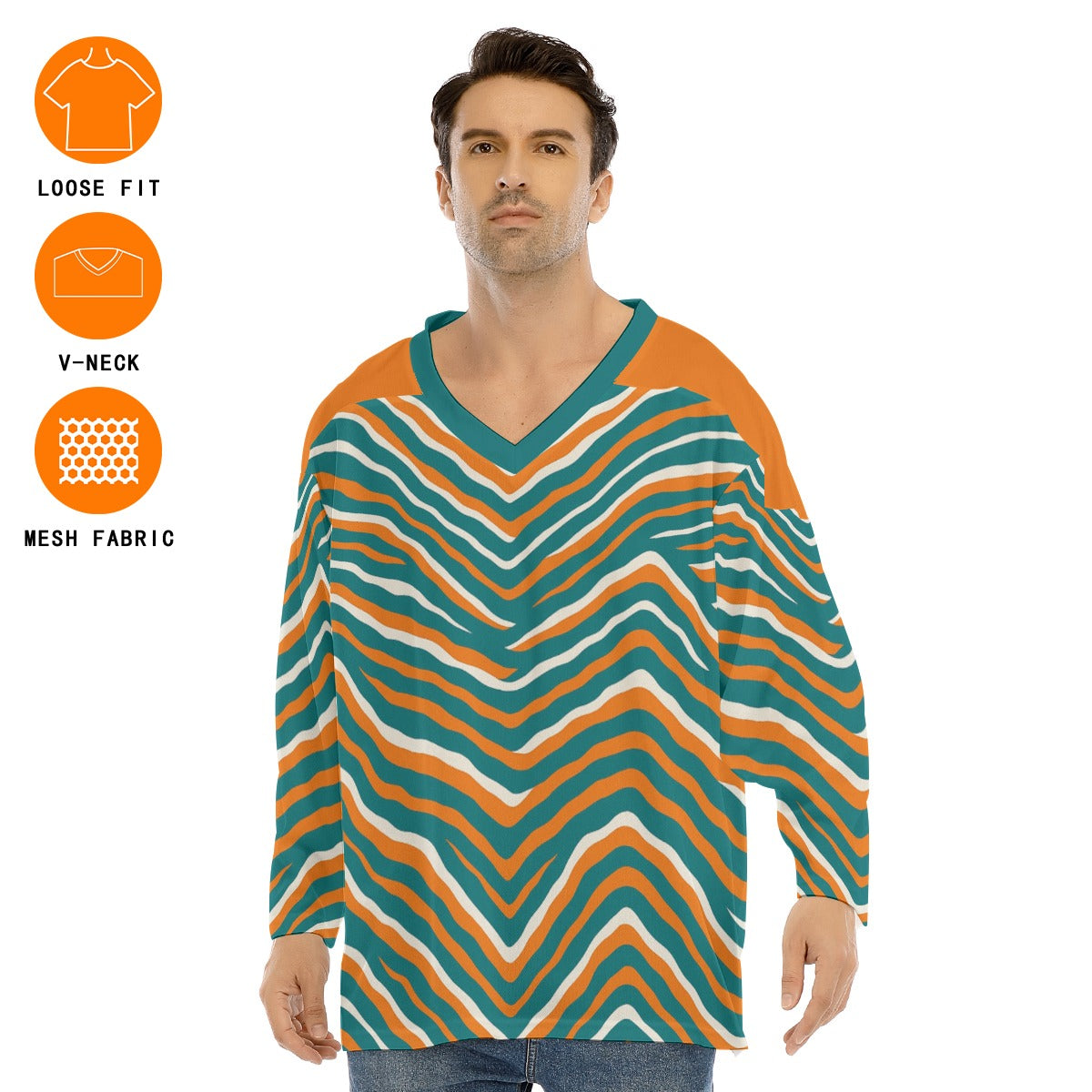 Miami Football Game Day All-Over Print Men's V-neck Ice Hockey Jersey