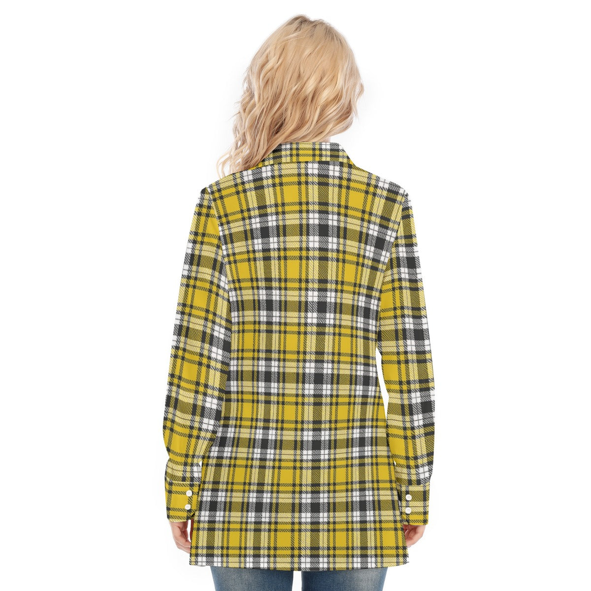 Iowa tartan plaid Hawkeyes Women's Long Shirt |115GSM Cotton poplin
