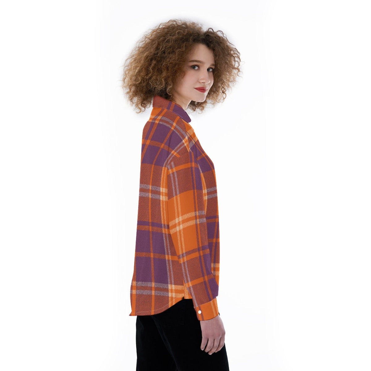 Clemson  tartan plaid  Women's Satin Shirt