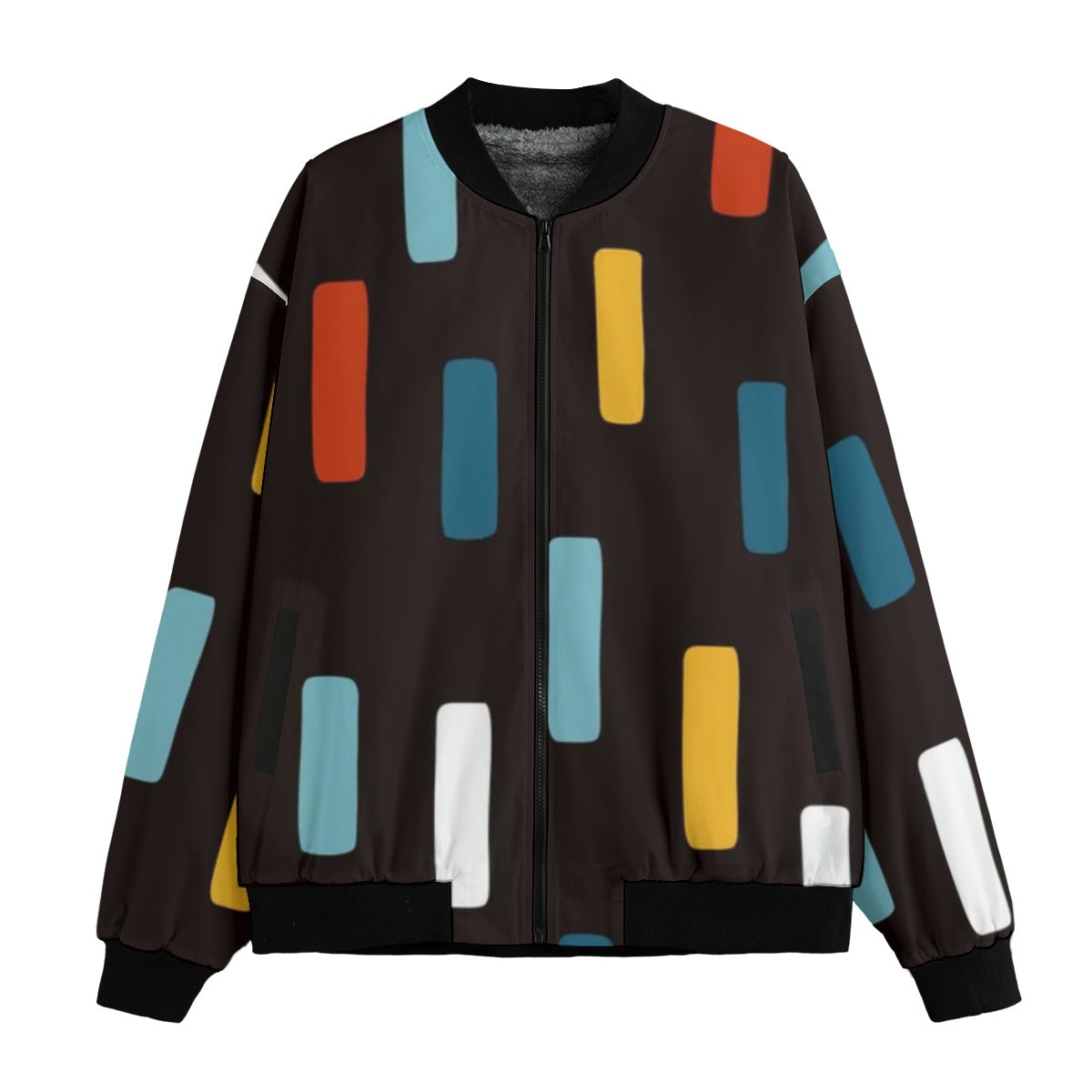 Urban Legend 90s Street Icons Seamless Scandinavian Pattern Fleece Bomber Jacket