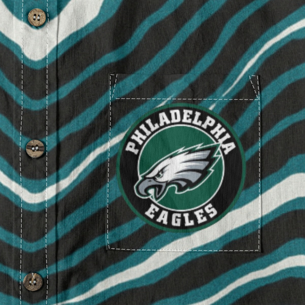 Philadelphia Football Game Day All-Over Print Men's Casual Lapel Long Sleeve Shirt|125GSM Cotton