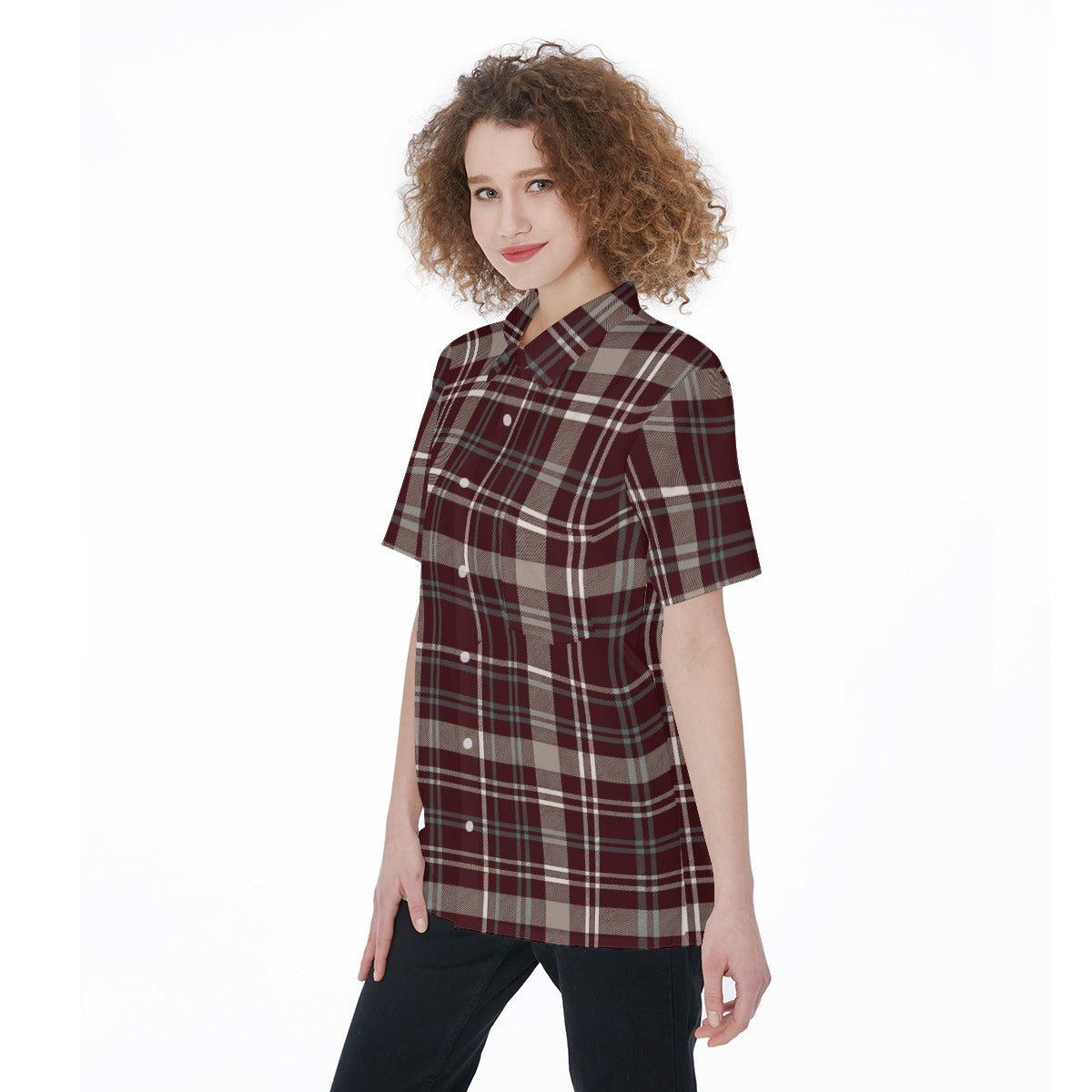 Texas Tartan Plaid A&M - Aggies  Women's Short Sleeve Shirt With Pocket