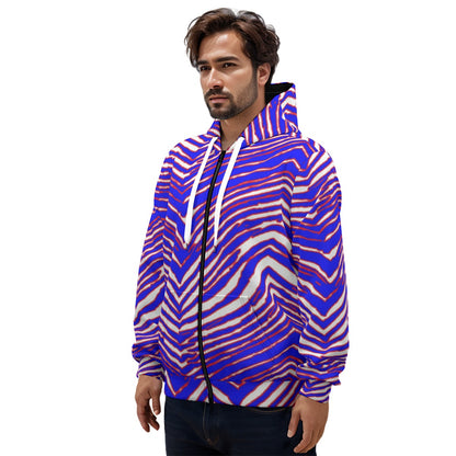 Buffalo Bills Zubaz Unisex Pullover Hoodie With Zipper Closure | 310GSM Cotton