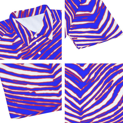 Buffalo Bills Zubaz Men's Short Sleeve Polo Shirt With Button Closure