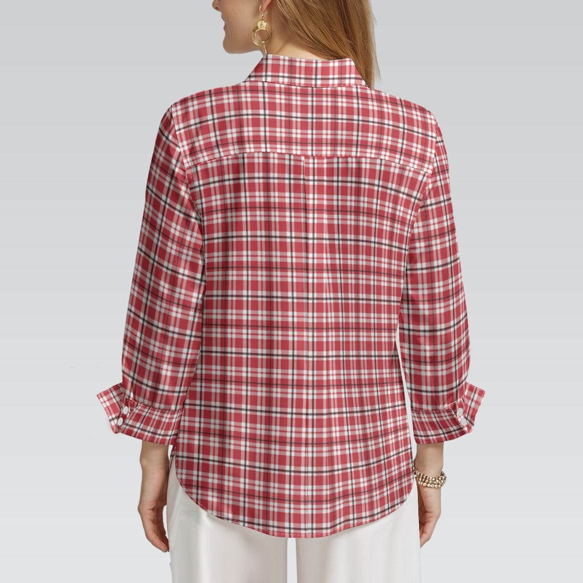 Georgia - Bulldogs Tartan Plaid  Women's 3/4 Sleeve Shirt