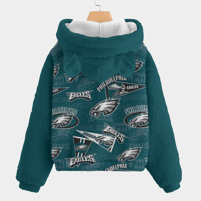 Philadelphia Football Game Day All-Over Print Kid’s Borg Fleece Sweatshirt With Ear