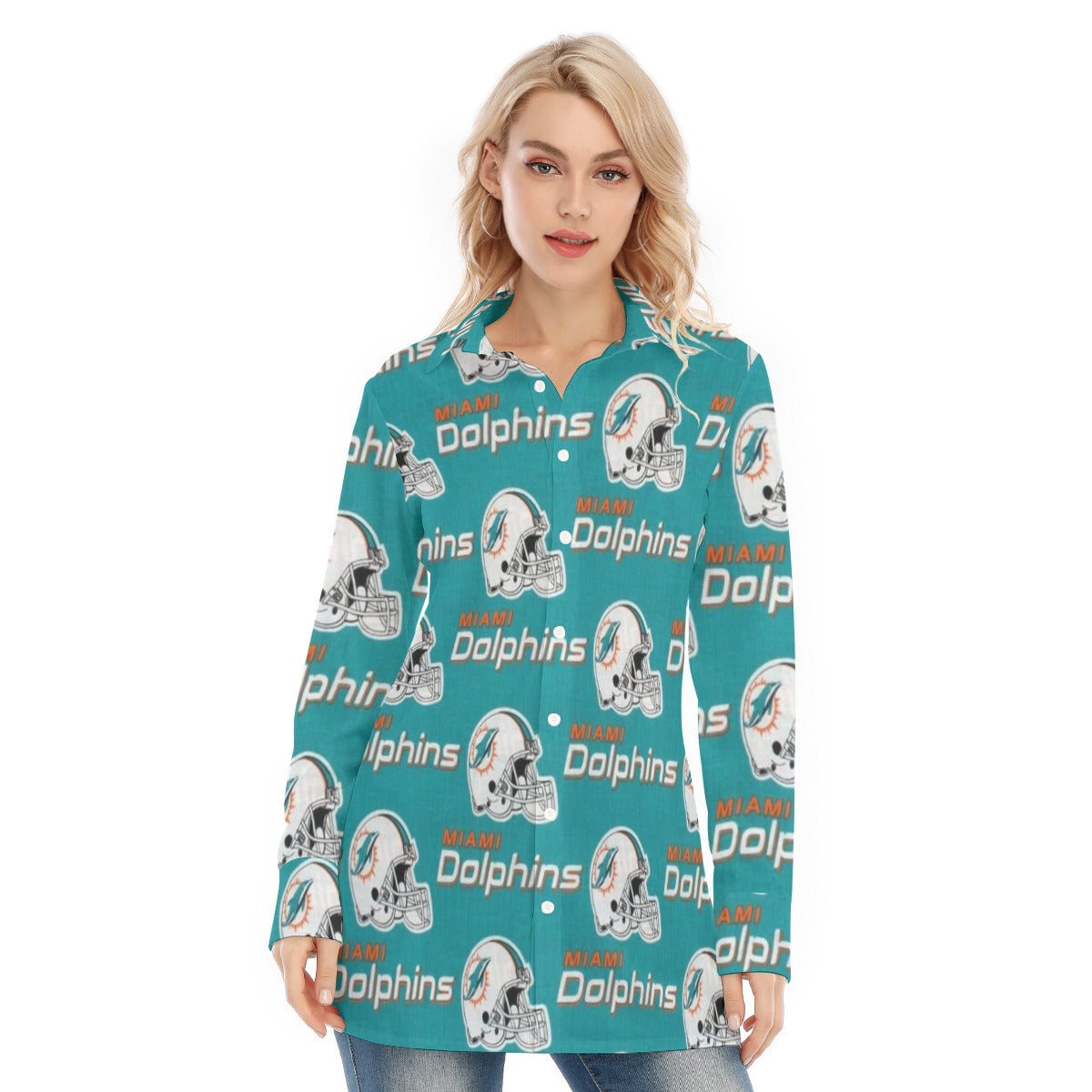 Miami Football Game Day All-Over Print Women's Long Shirt