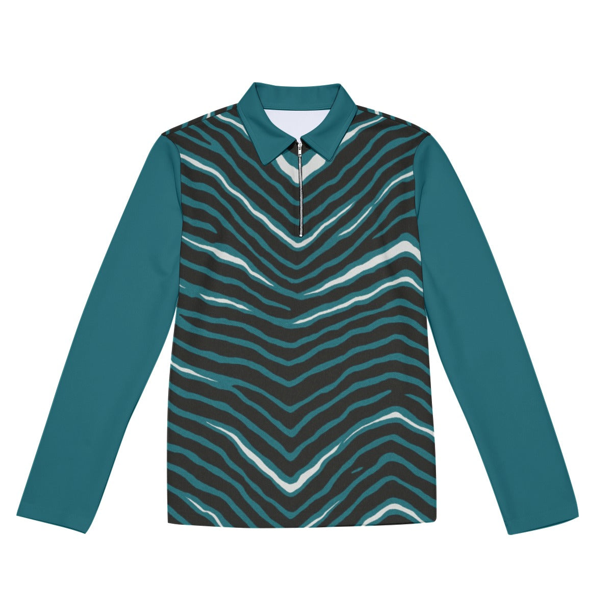 Philadelphia Football Game Day All-Over Print Men's Lapel T-shirt With Neckline Zipper Closure