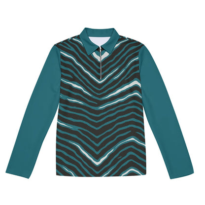 Philadelphia Football Game Day All-Over Print Men's Lapel T-shirt With Neckline Zipper Closure