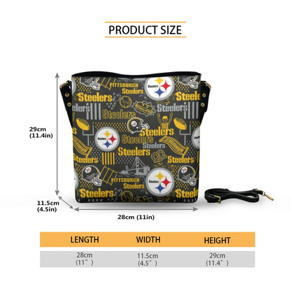 Pittsburgh Steelers Minimalist Square Crossbody Bucket Bag