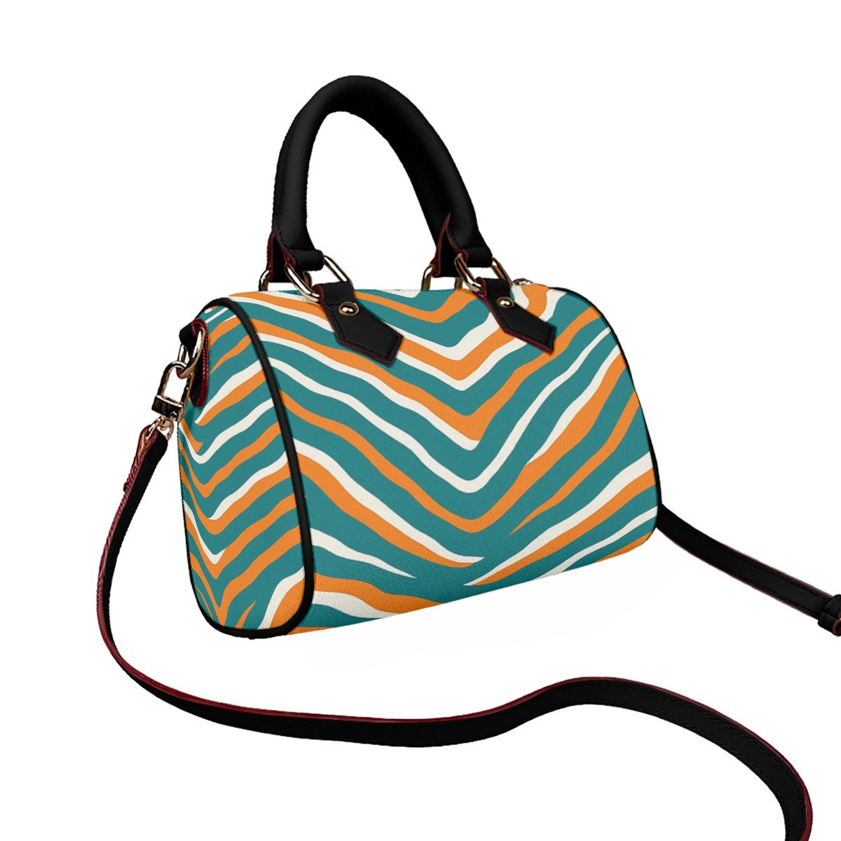 Miami Football Game Day Classic Barrel-Shaped PU Leather Handbag
