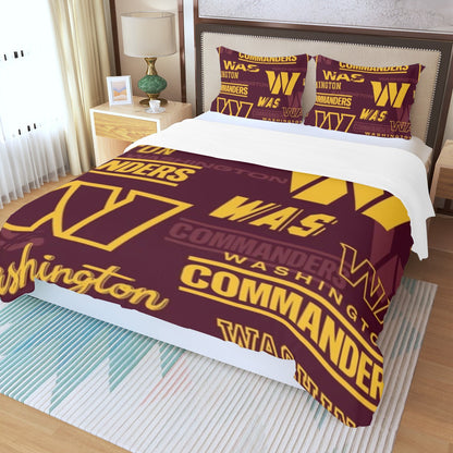 Washington Commanders Three Piece Duvet Bedding Set