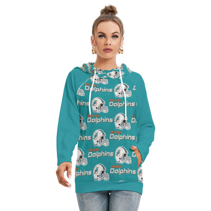 Miami Football Game Day All-Over Print Women's Hoodie With Double Hood
