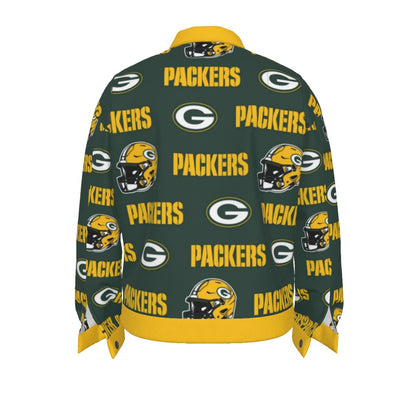 Green Bay Football Game Day All-Over Print Unisex Lapel Jacket | 245GSM Cotton