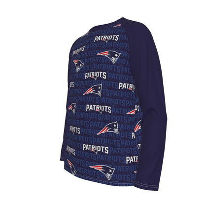 New England Football Game Day All-Over Print Men's Long Sleeve T-shirt With Raglan Sleeve