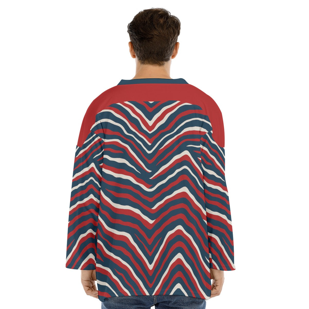 New England Football Game Day All-Over Print Men's V-neck Ice Hockey Jersey