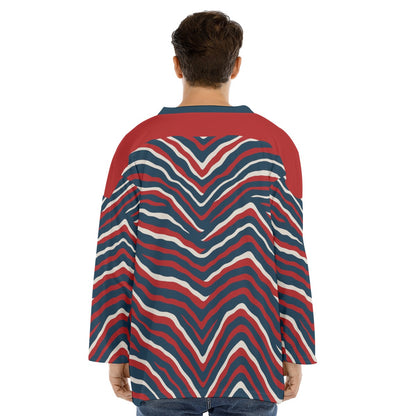 New England Football Game Day All-Over Print Men's V-neck Ice Hockey Jersey