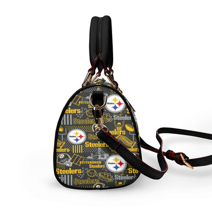 Classic Barrel-Shaped PU Leather Handbag