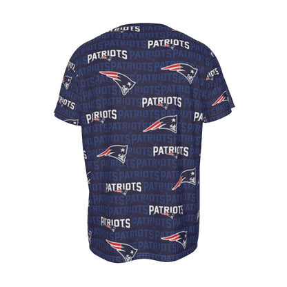 New England Football Game Day All-Over Print Men's Round Neck Short Sleeve T-Shirt