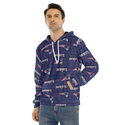 New England Football Game Day All-Over Print Men's Pullover Hoodie | Velvet