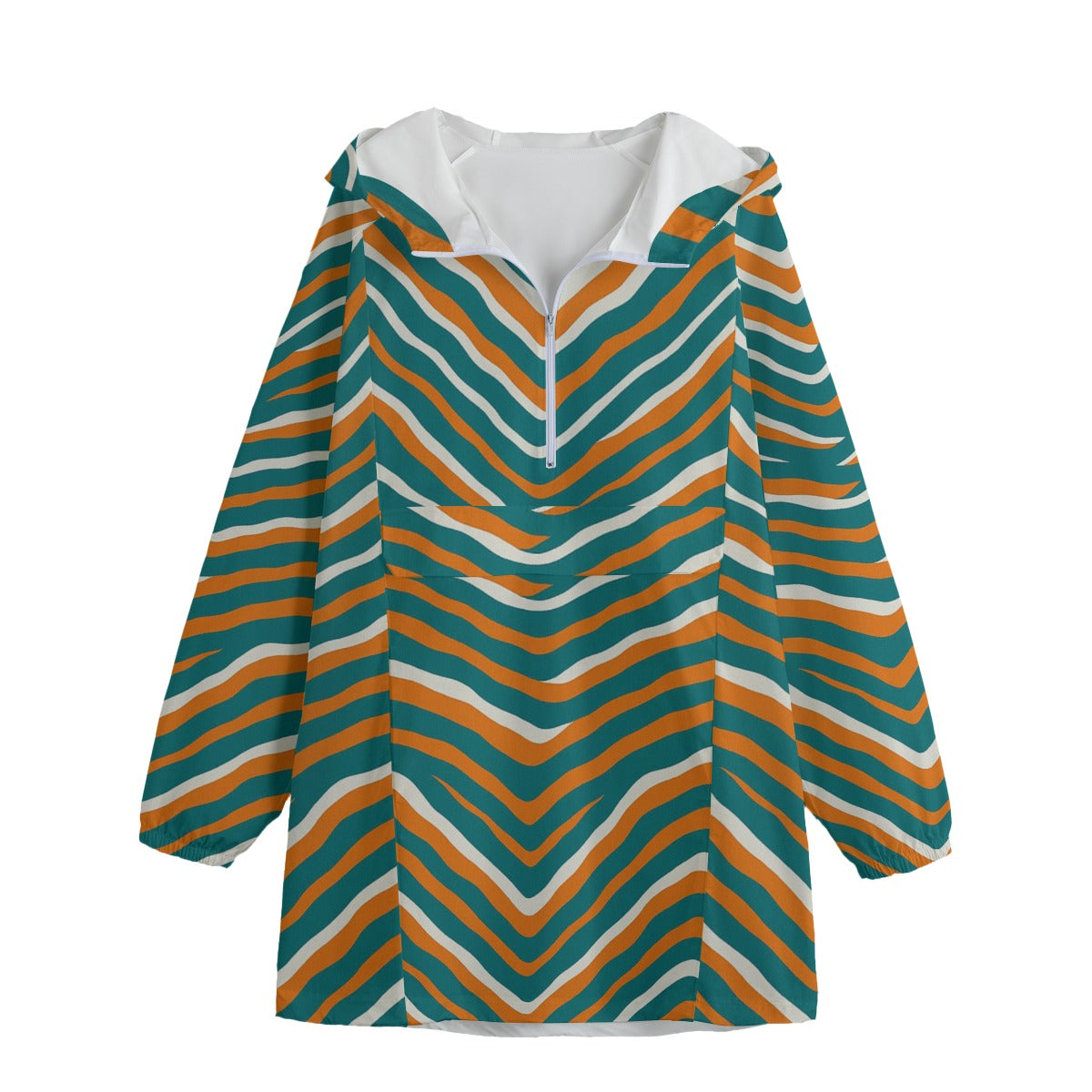 Miami Football Game Day All-Over Print Unisex Windbreaker Long Jacket