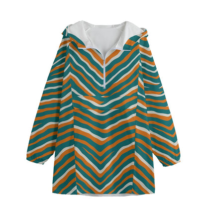 Miami Football Game Day All-Over Print Unisex Windbreaker Long Jacket
