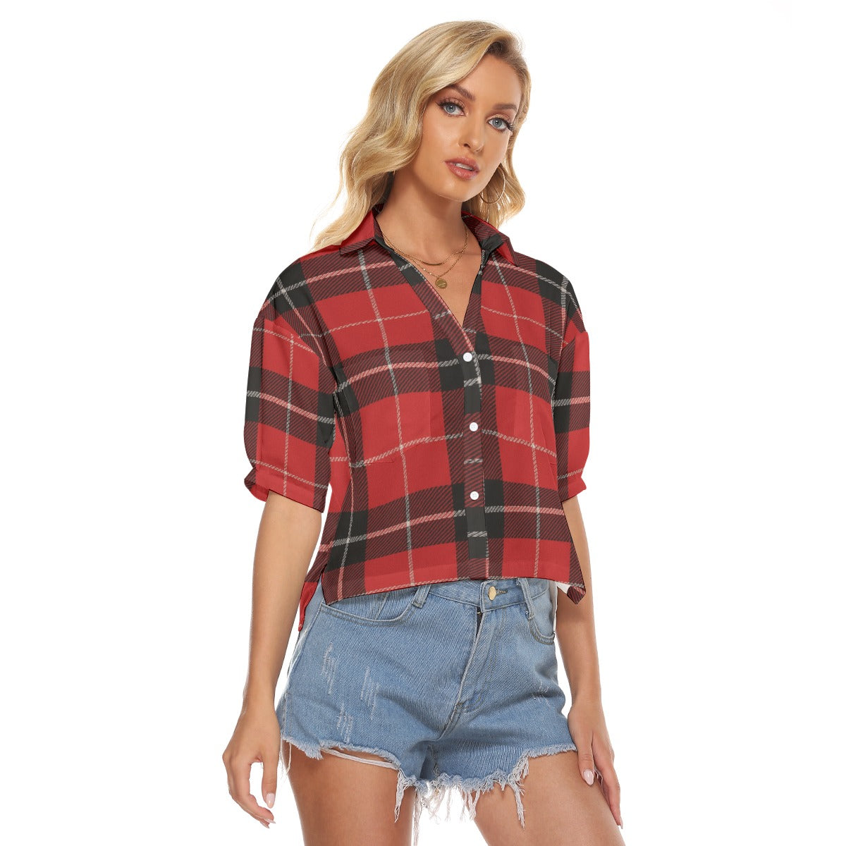 Urban Legend Louisville Cardinals Tartan Plaid Women's V-Neck Shirt – Red and Black College Streetwe