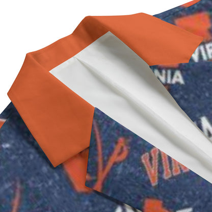 Virginia - Cavaliers Suit Flat Lapel Collar Blazer