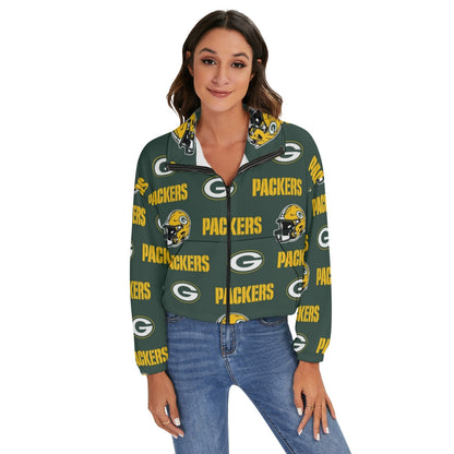 Green Bay Football Game Day All-Over Print Women's Zip Jacket