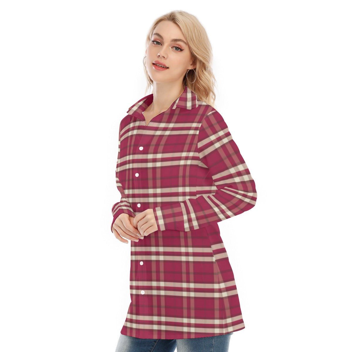 Indiana Tartan Plaid Bloomington Hoosiers Women's Long Shirt