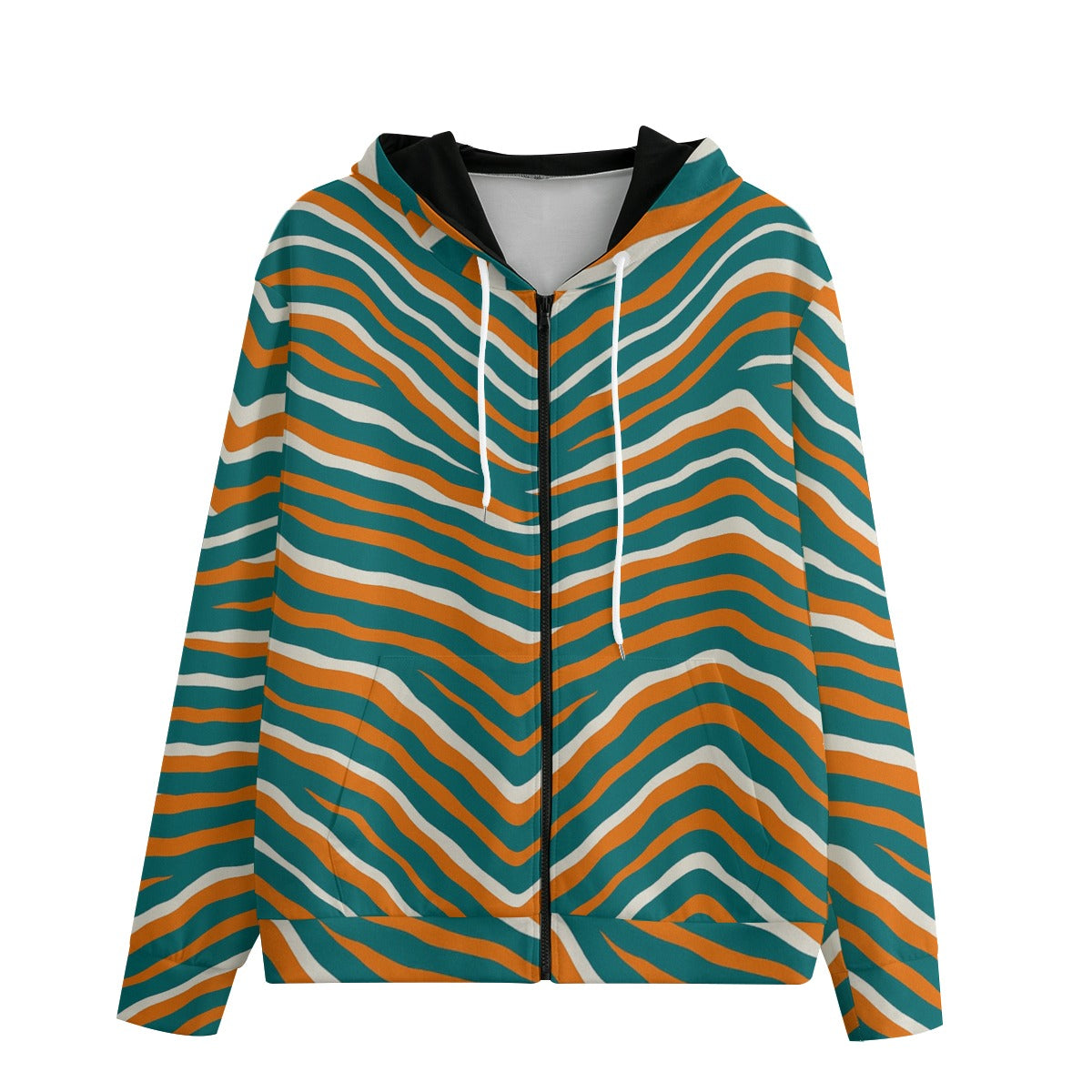 Miami Football Game Day All-Over Print Zip Up Hoodie With Pocket | Interlock