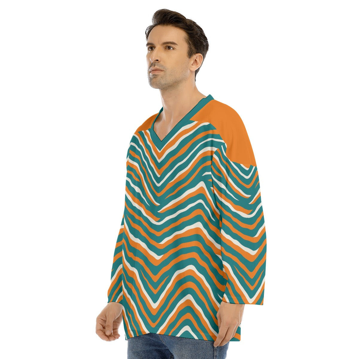 Miami Football Game Day All-Over Print Men's V-neck Ice Hockey Jersey