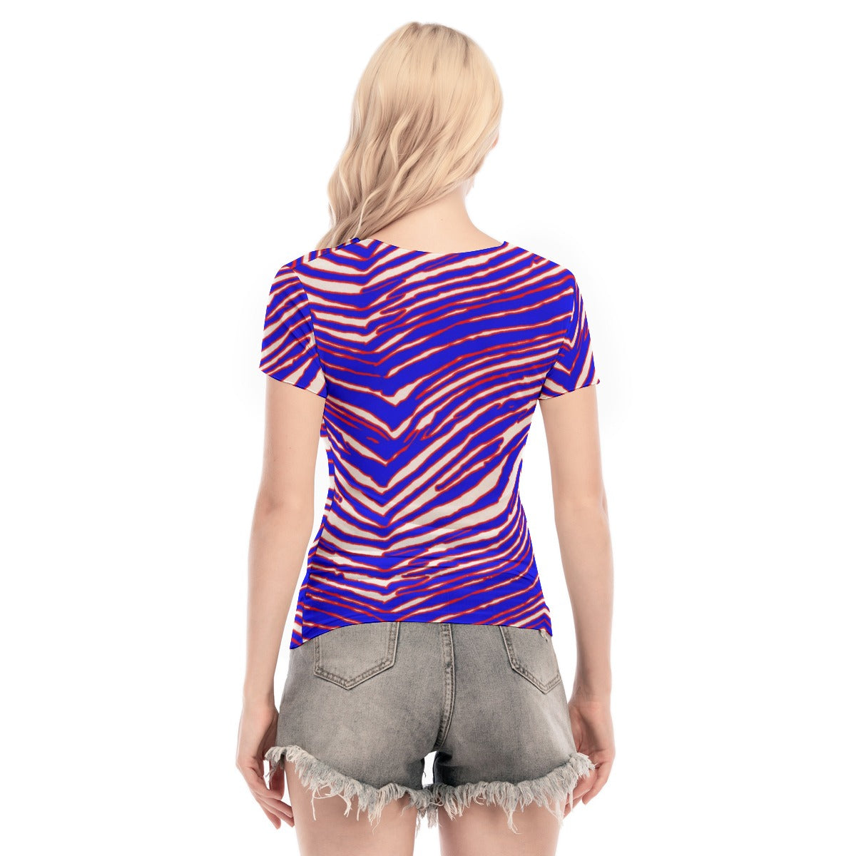 Buffalo Bills Zubaz Women's Short Sleeve Mesh Blouse