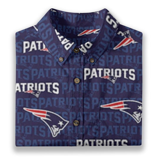 New England Football Game Day All-Over Print Men's Breathable Cotton Shirt|125GSM