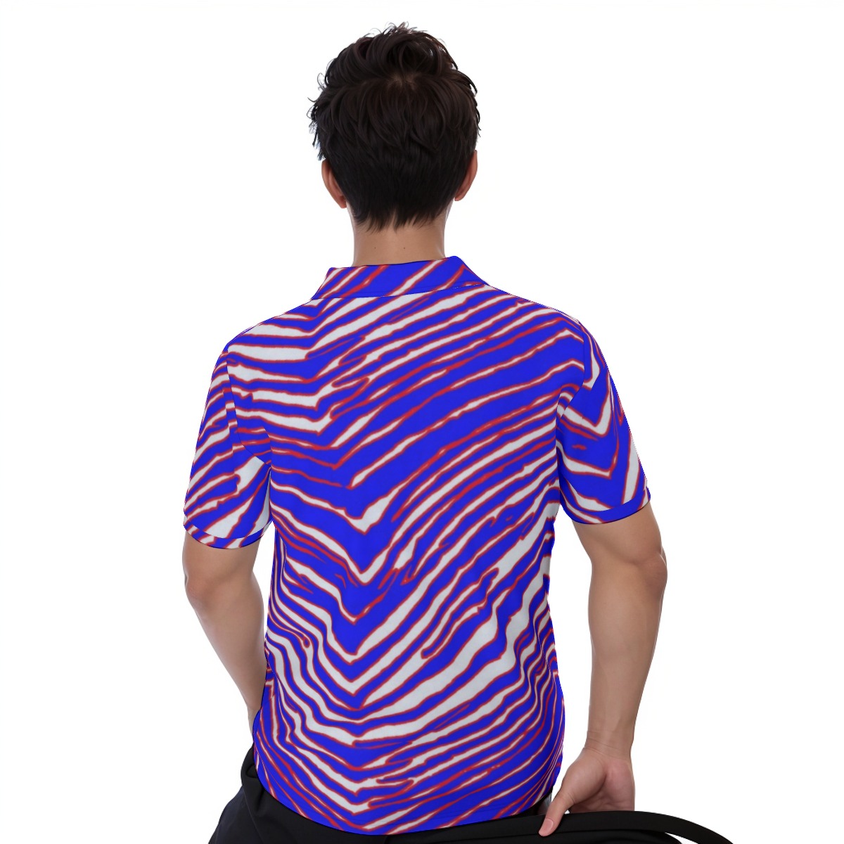 All-over Print Men's Polo Shirt with  Zipper
