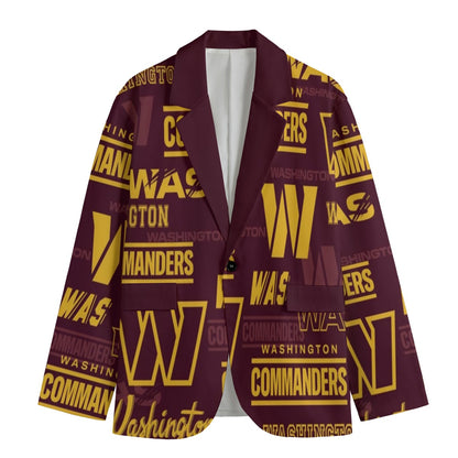 Washington Commanders suit Flat Lapel Collar Blazer