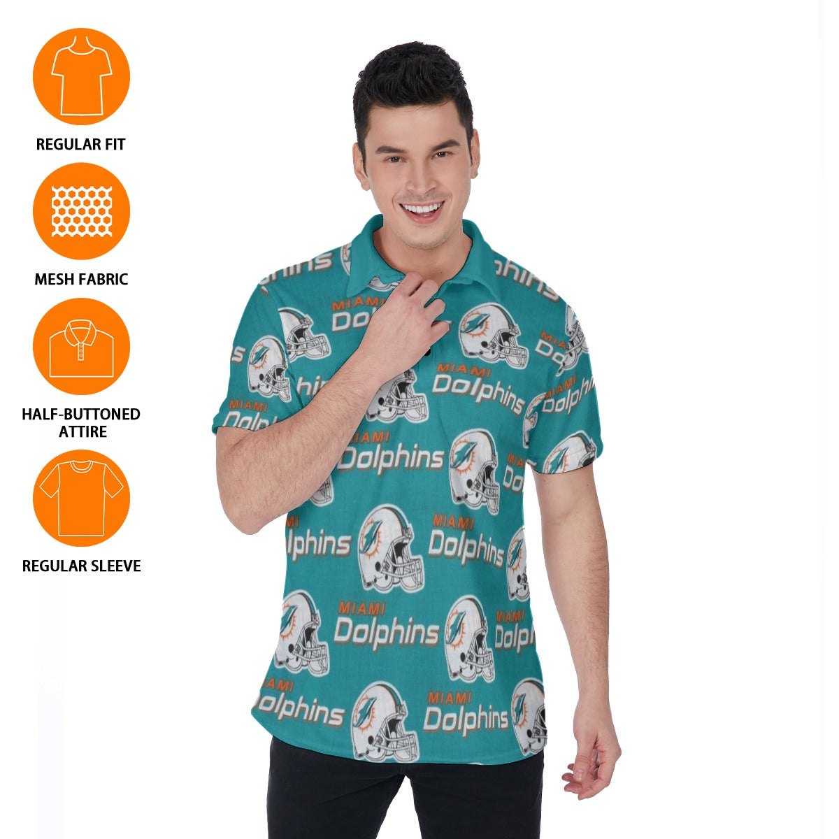 Miami Football Game Day All-Over Print Men's Polo Shirt
