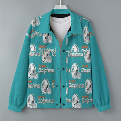 Miami Football Game Day All-Over Print Men's Casual Lapel Jacket