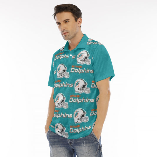 Miami Football Game Day All-Over Print Men's Polo Shirt | Velvet