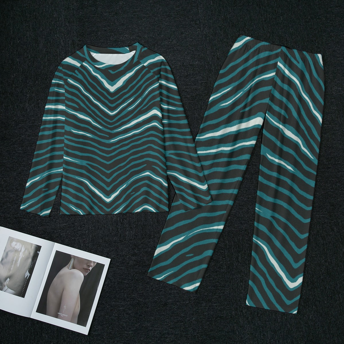 Philadelphia Football Game Day All-Over Print Women's Raglan Sleeve Pajamas With Wide Ankles