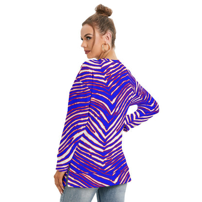 Buffalo Bills Zubaz Women's Side Split O-neck Sweatshirt