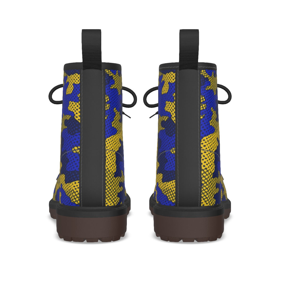 Urban Legend West Virginia Blue and Gold Camo Martin Short Boots – Mountaineers-Inspired Streetwear