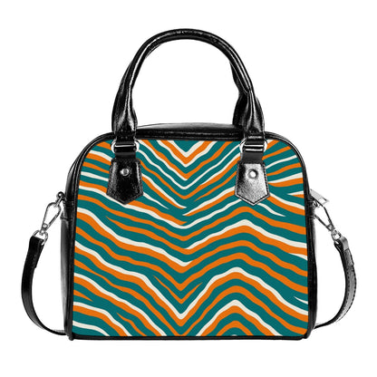 Miami Football Game Day Handbag With Single Shoulder Strap