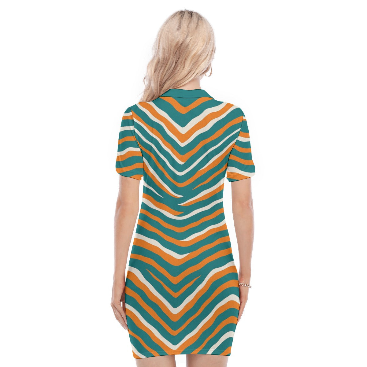 Miami Football Game Day All-Over Print Women's Polo Collar Dress